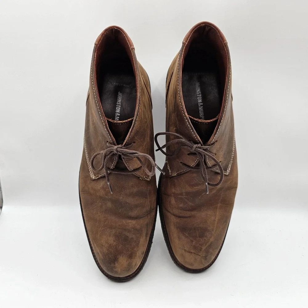 Johnston & Murphy Chukka Boots Mens‎ Size 11.5 Brown Leather Memory Foam 25-1870